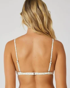 Ditsy Rib Fixed Triangle Bikini Top