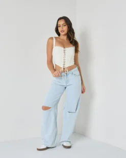 Dolly Lace Up Top