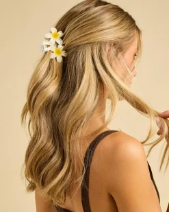 Double Frangipani Hair Claw Clip