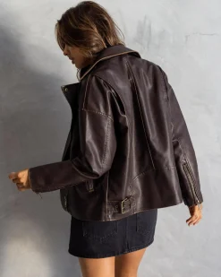 Drifter Faux Leather Biker Jacket