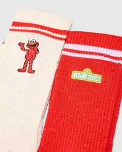 Elmo Sneaker Sock 2 Pack