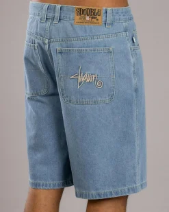 Embroidered Denim Shorts