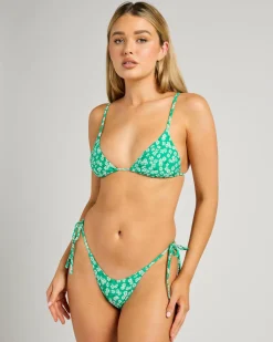 Evergreen Floral Tie Side High Cut Bikini Bottom