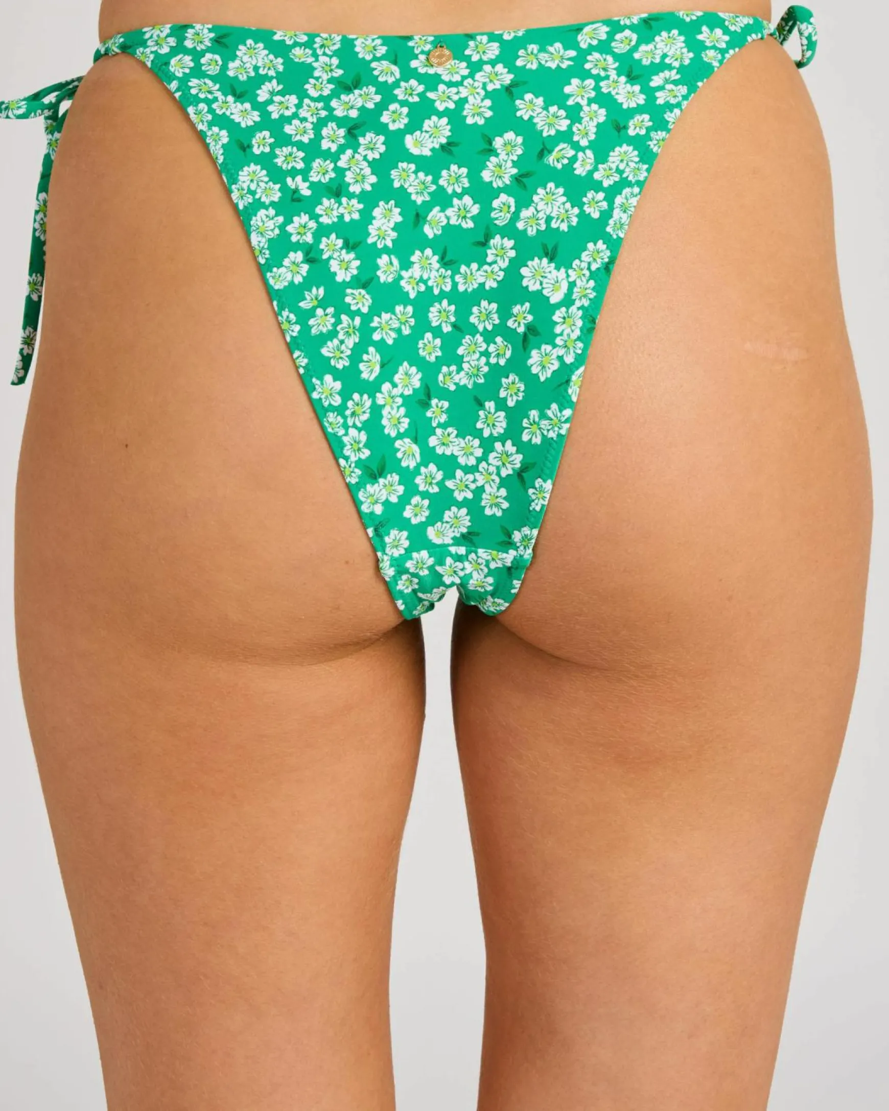Evergreen Floral Tie Side High Cut Bikini Bottom