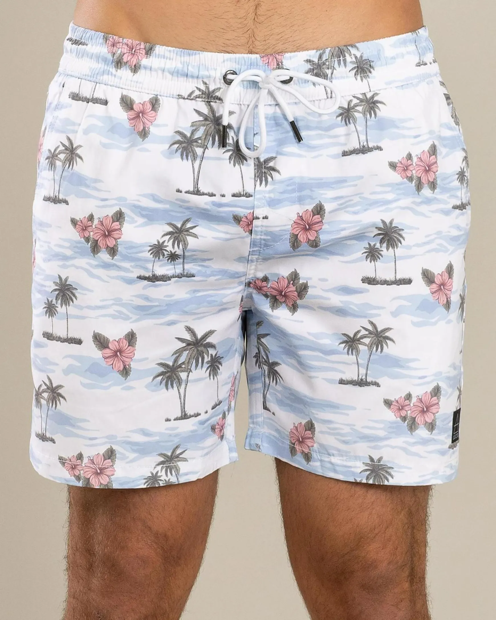 Floretta Elastic Waist Board Shorts