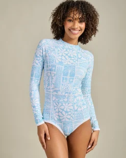 Flowers Wave Long Sleeve Surfsuit