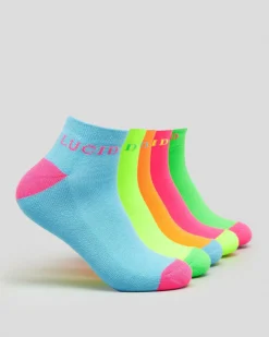 Fluro Ankle Socks 5 Pack