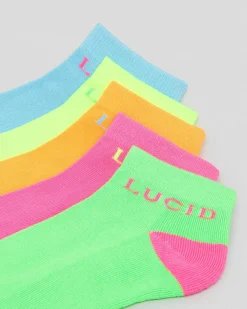 Fluro Ankle Socks 5 Pack