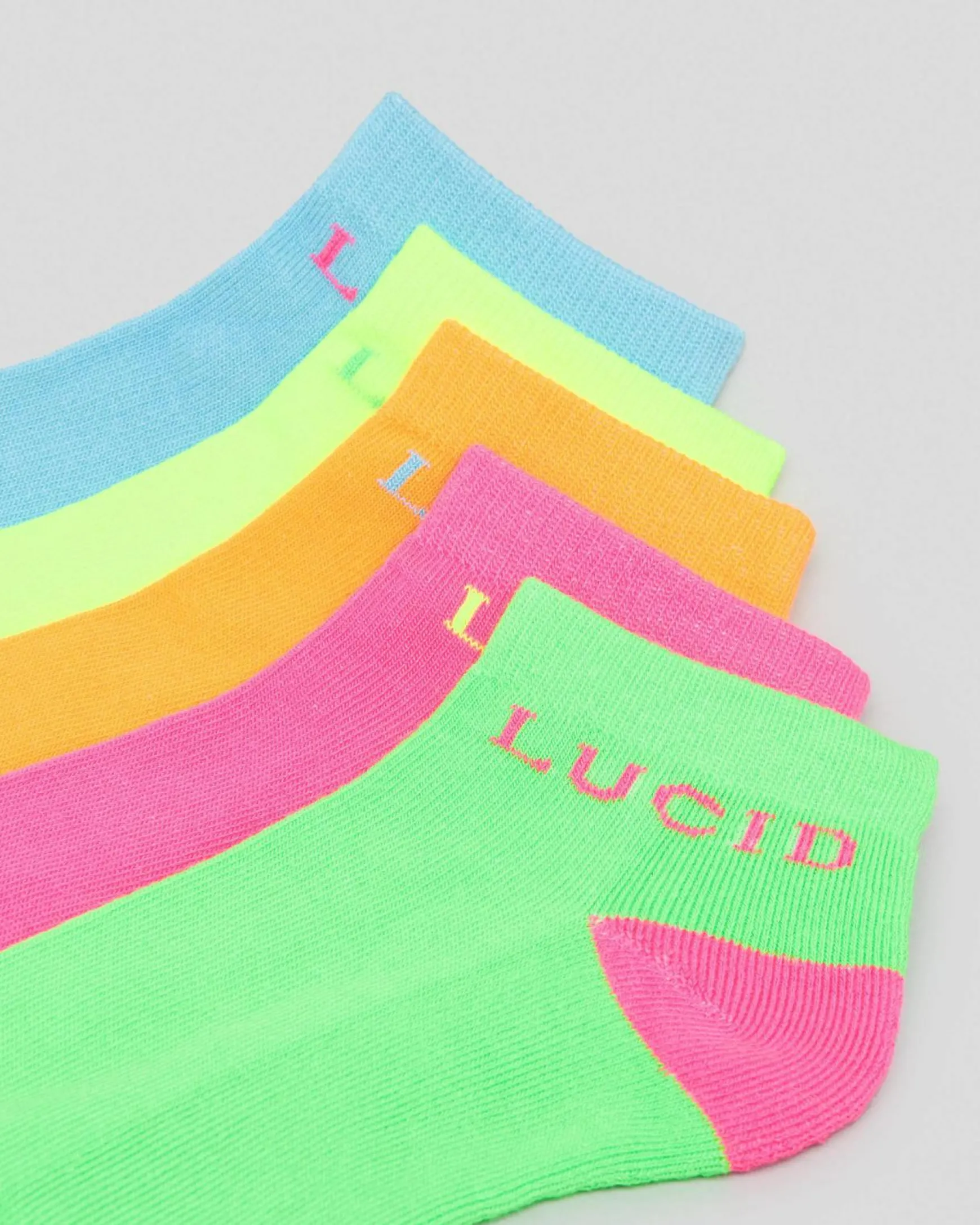 Fluro Ankle Socks 5 Pack