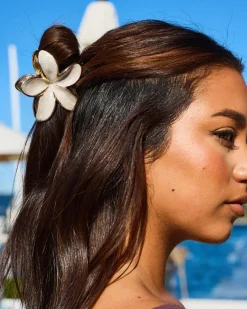 Frangipani Pearl Hair Claw Clip