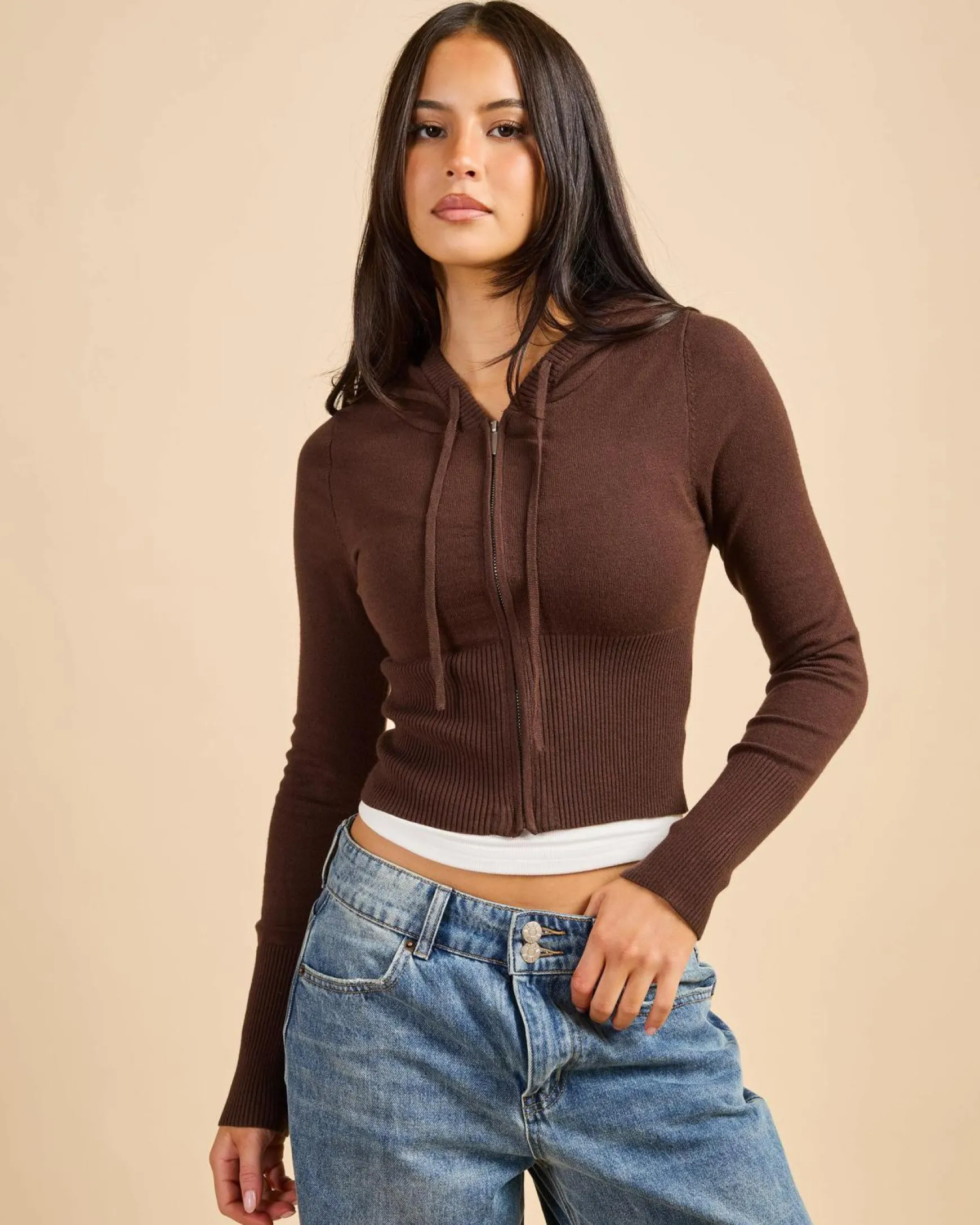 Georgie Zip Knit Hoodie