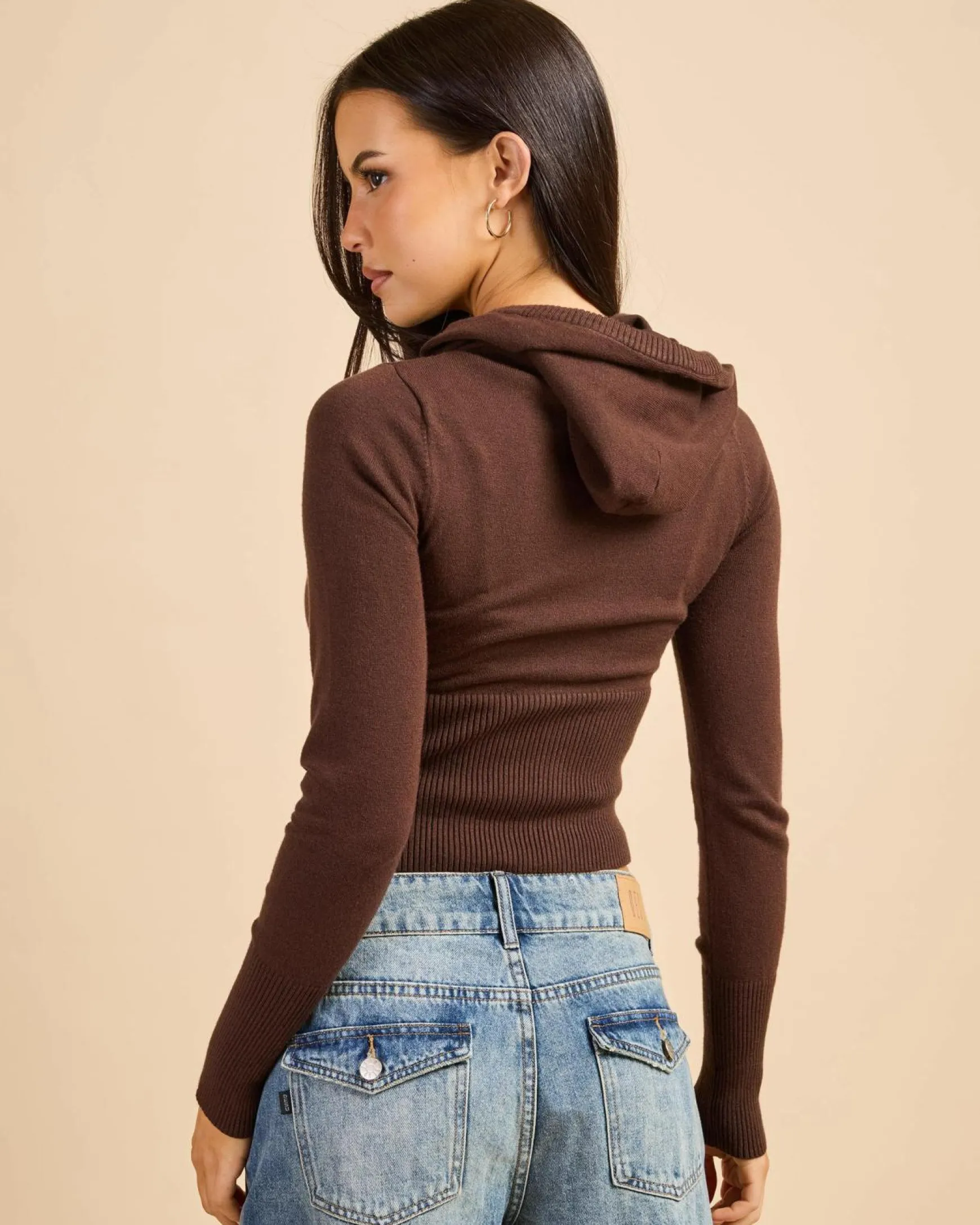 Georgie Zip Knit Hoodie