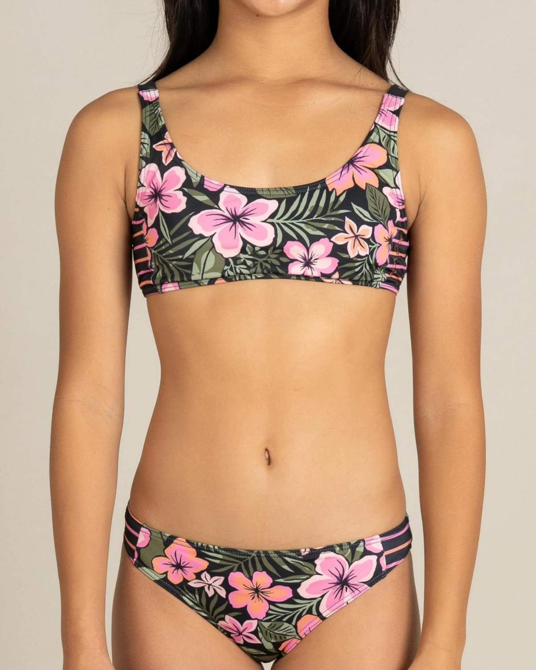 Girls' Active Floral Bralette Bikini Set