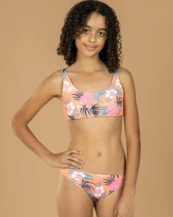 Girls' Active Floral Bralette Bikini Set