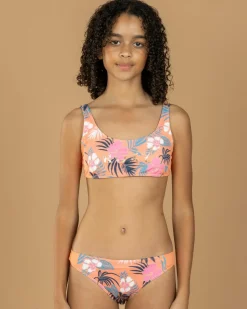 Girls' Active Floral Bralette Bikini Set