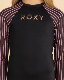 Girls' Active Stripe Long Sleeve Surfsuit