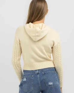 Girls' Bailee Hooded Cable Knit Jumper