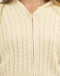 Girls' Bailee Hooded Cable Knit Jumper