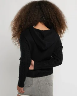 Girls' Bailee Hooded Cable Knit Jumper