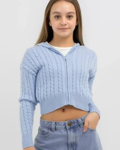 Girls' Bailee Hooded Cable Knit Jumper