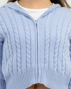 Girls' Bailee Hooded Cable Knit Jumper