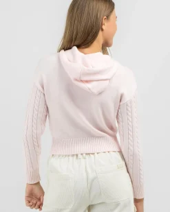 Girls' Bailee Hooded Cable Knit Jumper