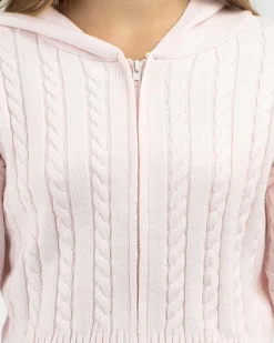 Girls' Bailee Hooded Cable Knit Jumper