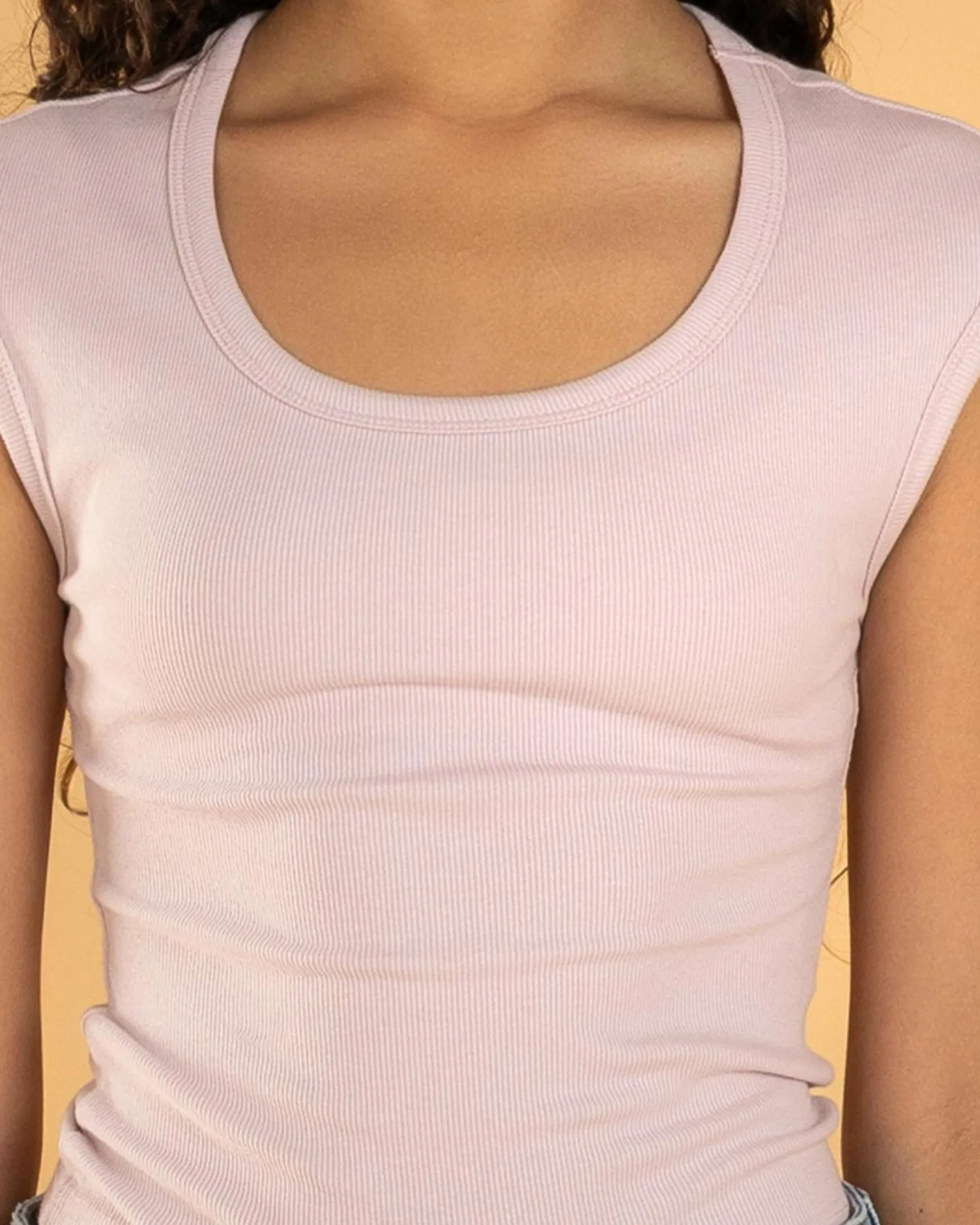 Girls' Basic Rib Scoop Neck Tee