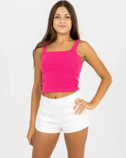 Girls' Basic Square Neck Rib Tank Top