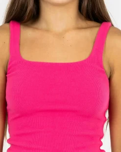 Girls' Basic Square Neck Rib Tank Top