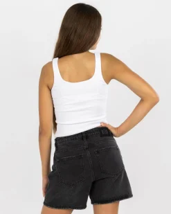 Girls' Basic Square Neck Rib Tank Top