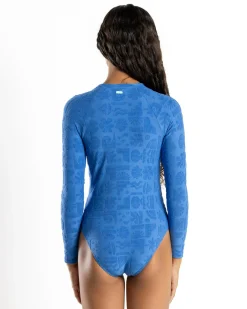 Girls' Beach Check Long Sleeve Surfsuit