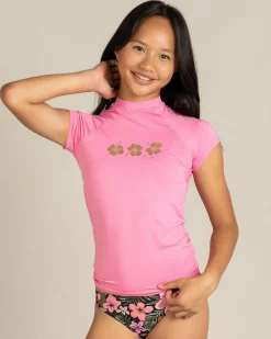 Girls' Beach Vibing Hibiscus Rash Vest