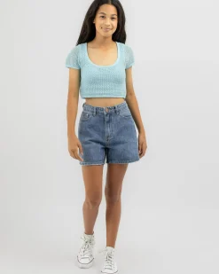 Girls' Byron Mid Denim Shorts