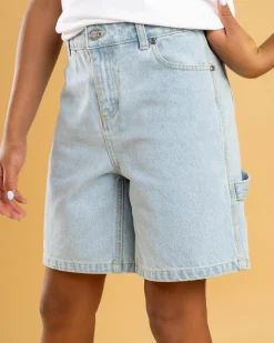 Girls' Checker Heart Dot Carpenter Denim Shorts