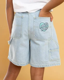 Girls' Checker Heart Dot Carpenter Denim Shorts