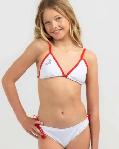 Girls' Cherry Fixed Triangle Bikini Set