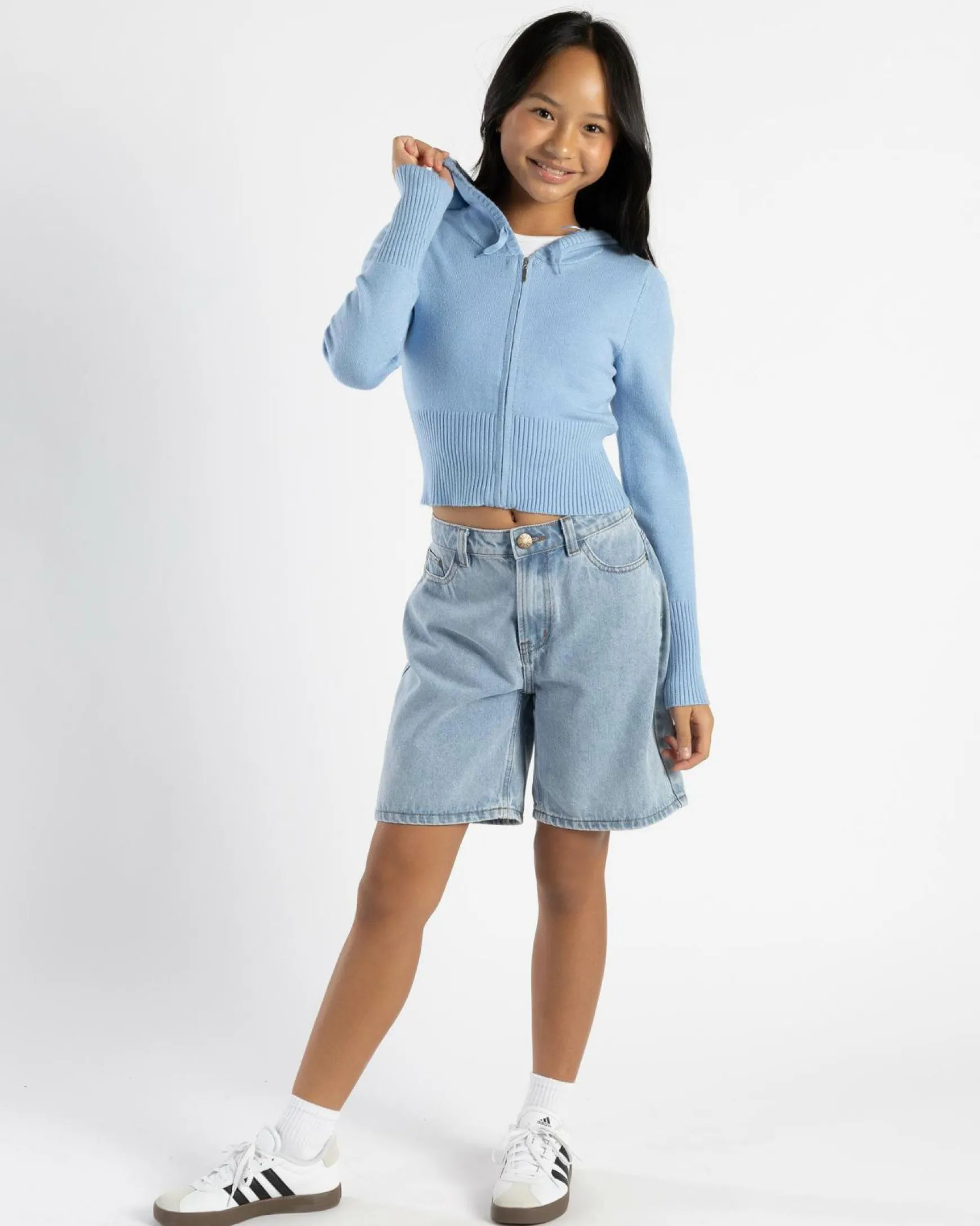 Girls' Cora Hooded Zip Knit Jumper