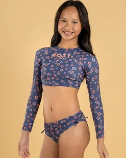 Girls' Cute Ditsy Crop Long Sleeve Rash Vest Set