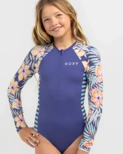 Girls' Funky Palm Long Sleeve Surfsuit