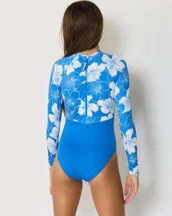Girls' Happy Hibiscus Long Sleeve Surfsuit