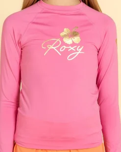 Girls' Hibiscus Long Sleeve Rash Vest