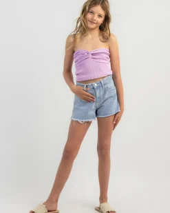 Girls' Penny Kick Flare Denim Shorts