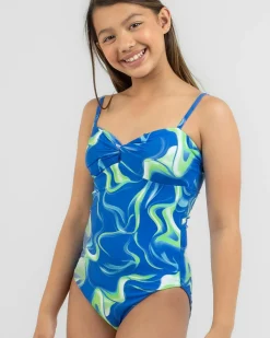 Girls' Smokey Twist One Piece Swimsuit