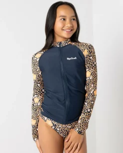 Girls' Summer Long Sleeve Zip Rash Vest