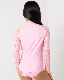 Girls' Summer Long Sleeve Zip Rash Vest