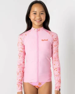 Girls' Summer Long Sleeve Zip Rash Vest