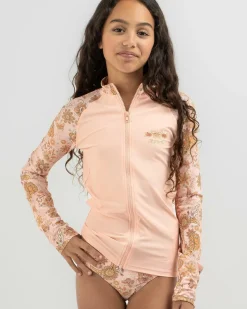 Girls' Sun Catcher Long Sleeve Zip Rash Vest