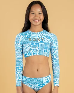 Girls' Surfenirs Long Sleeve Crop Rash Vest Set