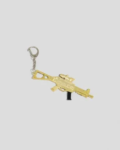 Gold Machine Gun Keyring